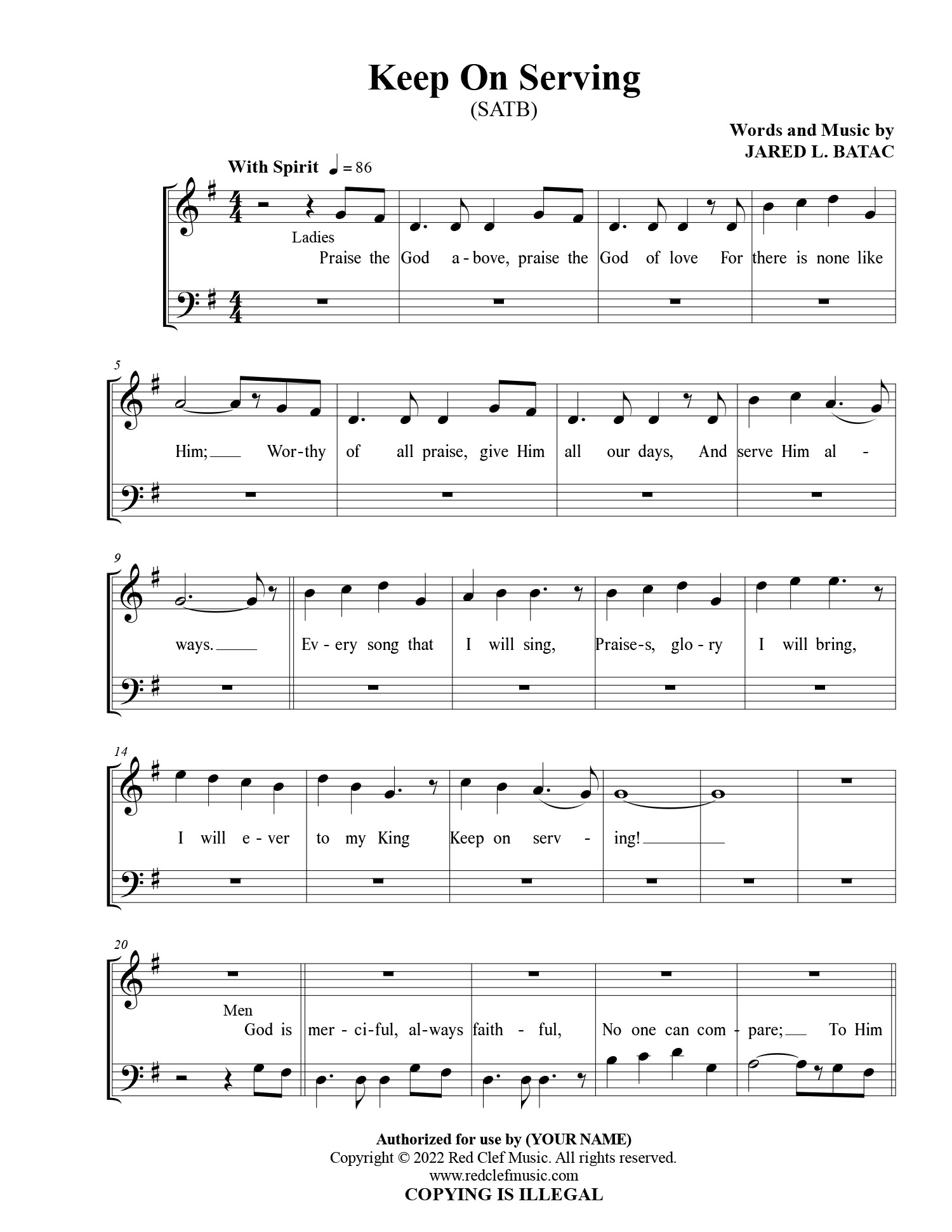 The Gift of God with Accompaniment in Bb